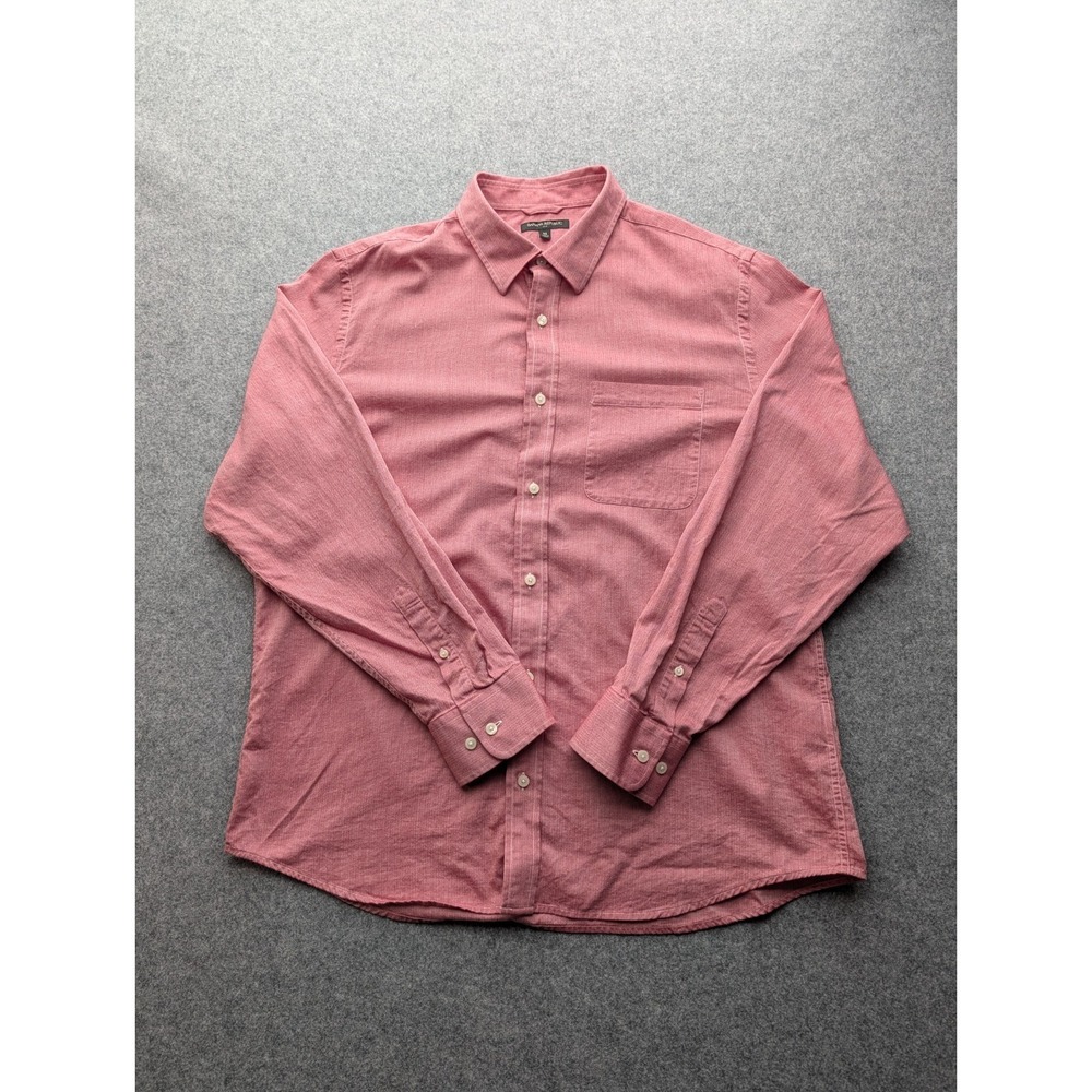 Banana Republic Men's Shirt Extra Large Red Button-up Long Sleeve